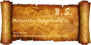 Matusits Sebestyén névjegykártya